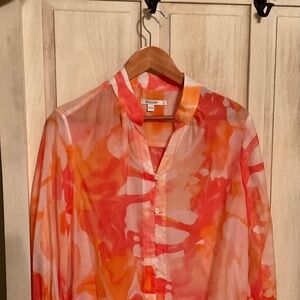 Chico’s beautiful chiffon blouse multi-colored size 2